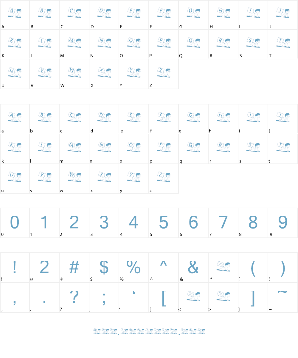 KR For Baby B Font Character